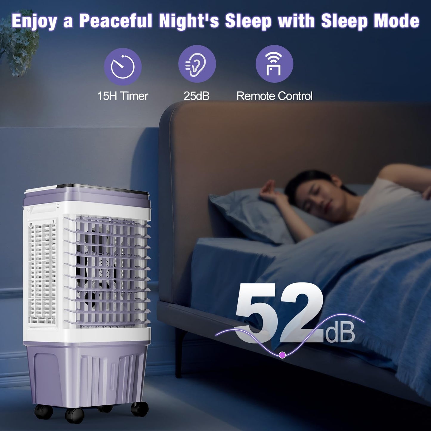 Portable Air Conditioners, 3000 CFM Swamp Cooler, Evaporative Air Cooler with 6.87 Gal Water Tank, 3 Speeds & 4 Modes, 120° Oscillation, 15H Timer Air Cooler for Home, Kitchen, Bedroom