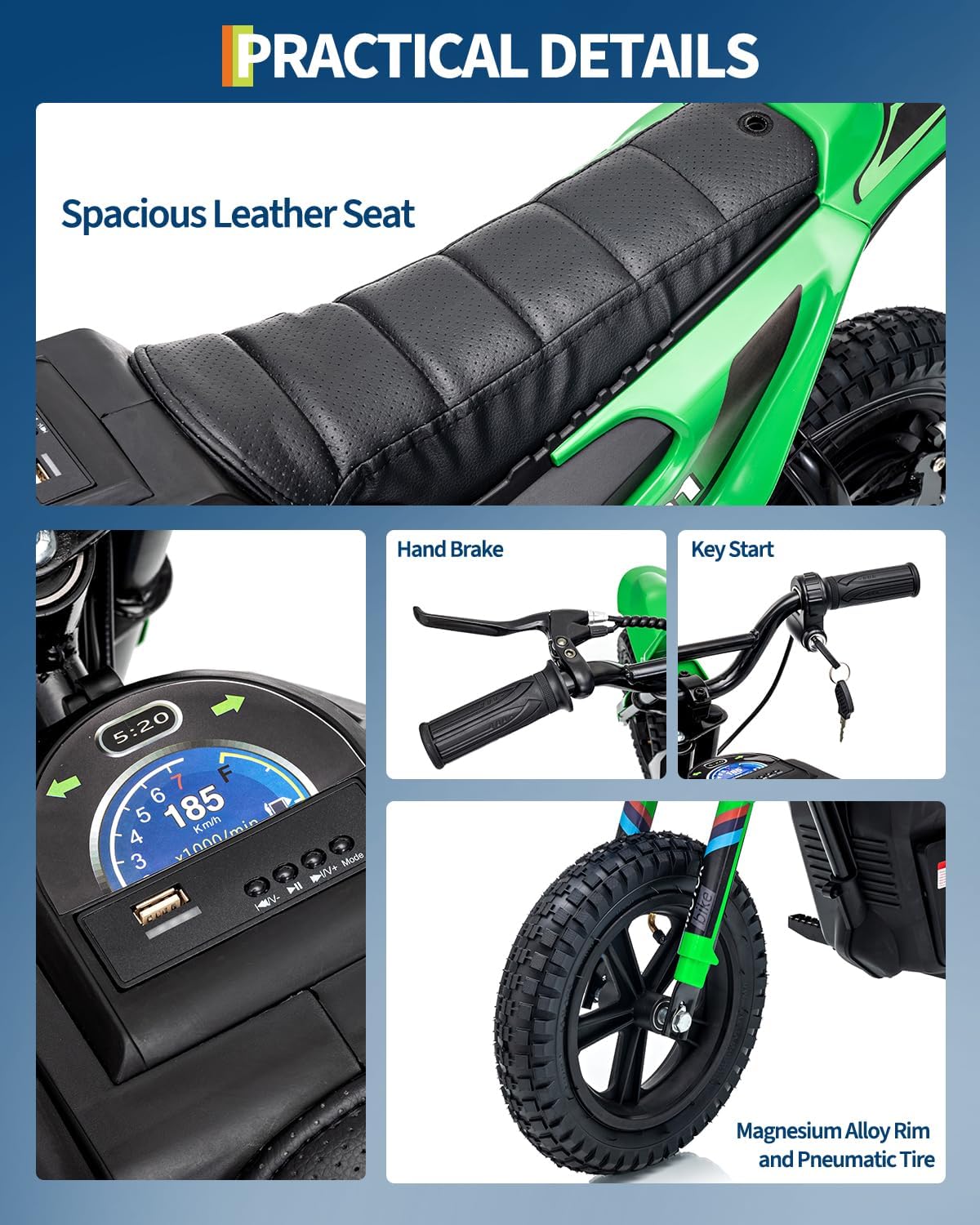 GarveeLife Electric Dirt Bike for Teens, 12" Fat Tire 350W Electric Motorcycle with 24V Battery, 14MPH Top Speed, 130 LBS Max Load, Mini Dirtbike for Kids, Mountain Off-Road Bike Fit Age 10+