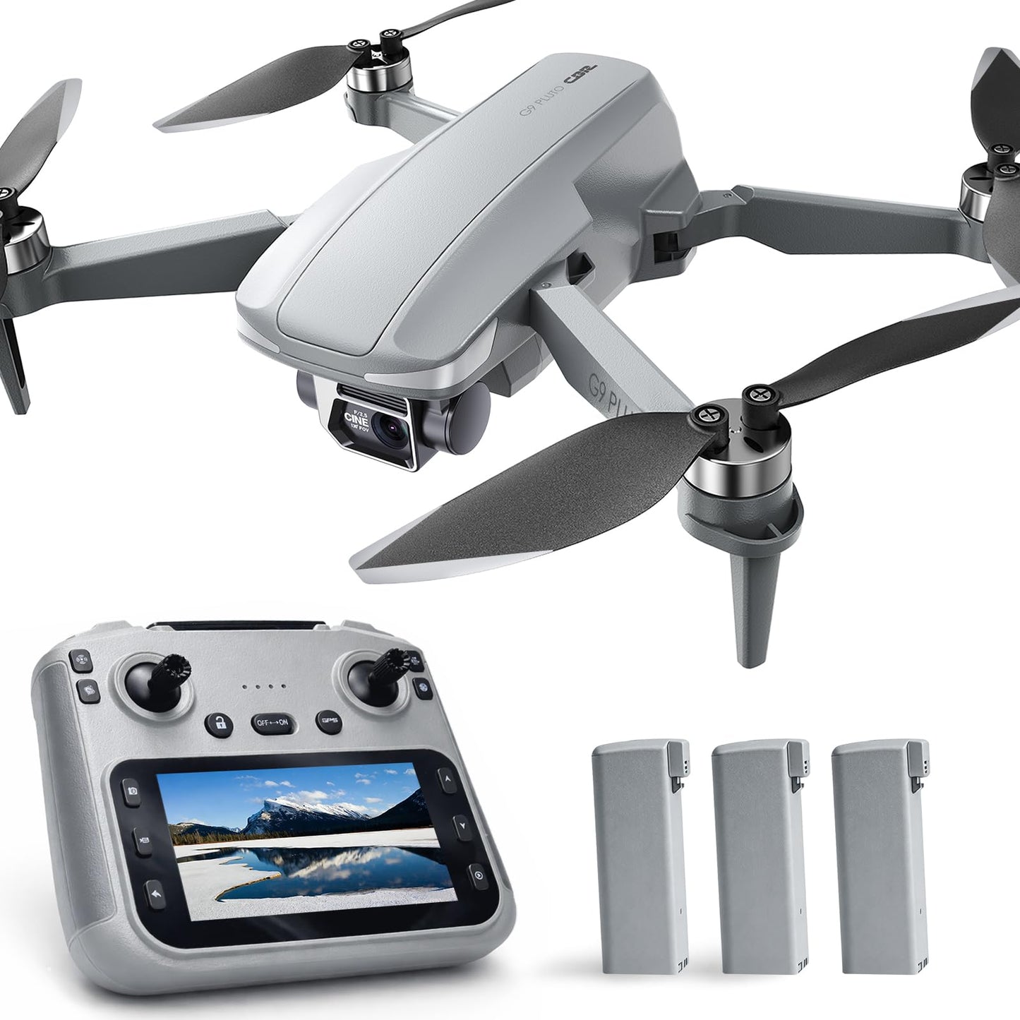 GPS Drone with EIS 4K Camera, RC Drones with 4.5 inch HD Screen on Controller, Auto Return, 3 Batteries for 90 min Flight Time, 3280 FT Long Control Range Transmission, Circle Fly and Follow Me Mode, Foldable Quadcopter for Beginner, Under 249g