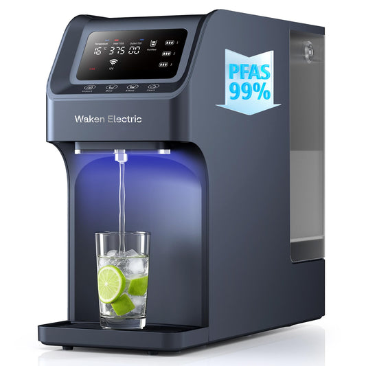 Waken Electric Reverse Osmosis Water Filter Countertop, UV Water Filtration System, 8-Stage RO Filtration Real Time TDS Display, BPA Free, PFAS, Lead & TDS Reduction (Sapphire Blue)