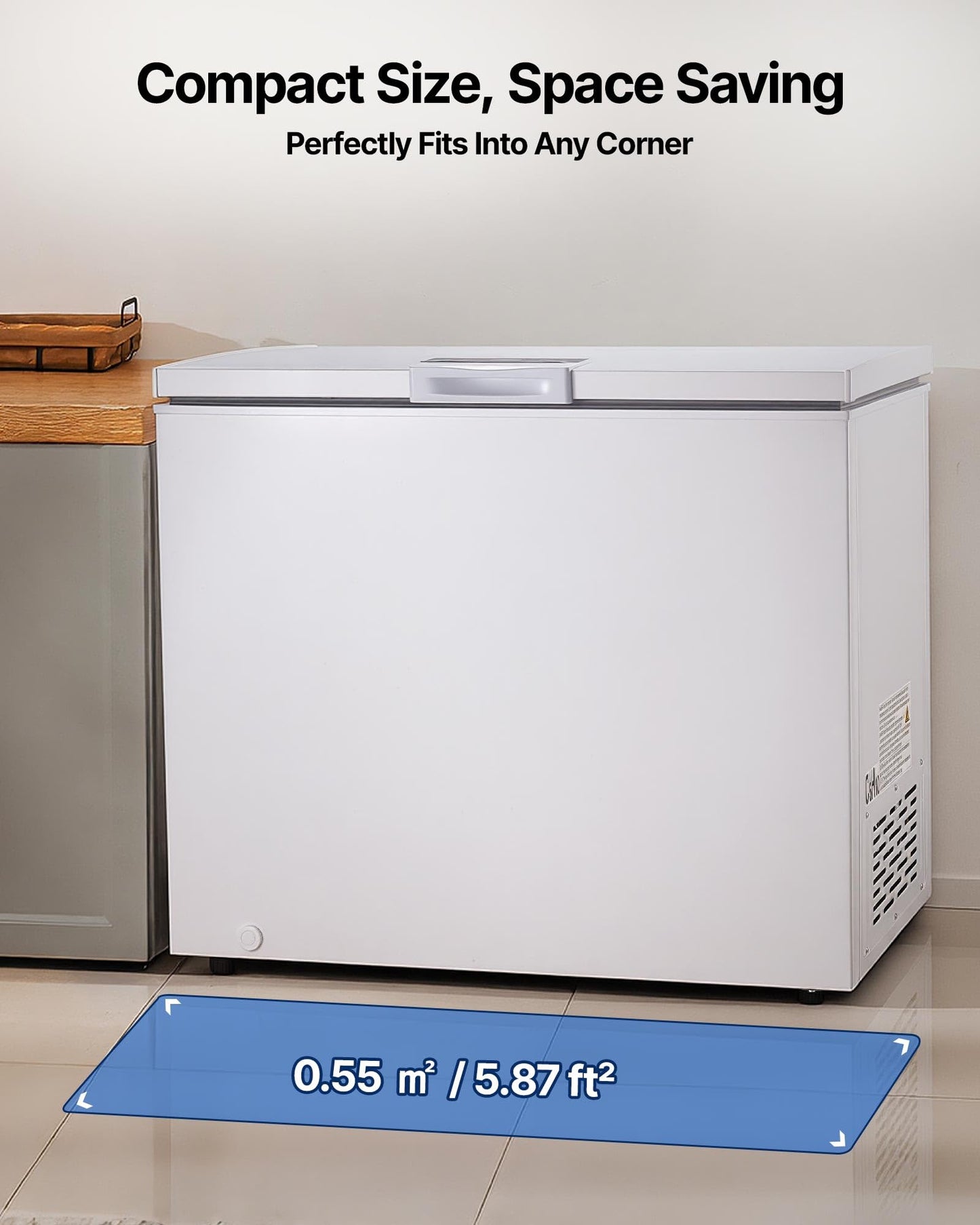VEVOR Chest Freezer, 6.7 Cu.ft Compact Deep Freezer, Free Standing Top Open Door Chest Freezers with 2 Removable Baskets & Adjustable Thermostat - Energy Saving, Low Noise & Garage Ready, White
