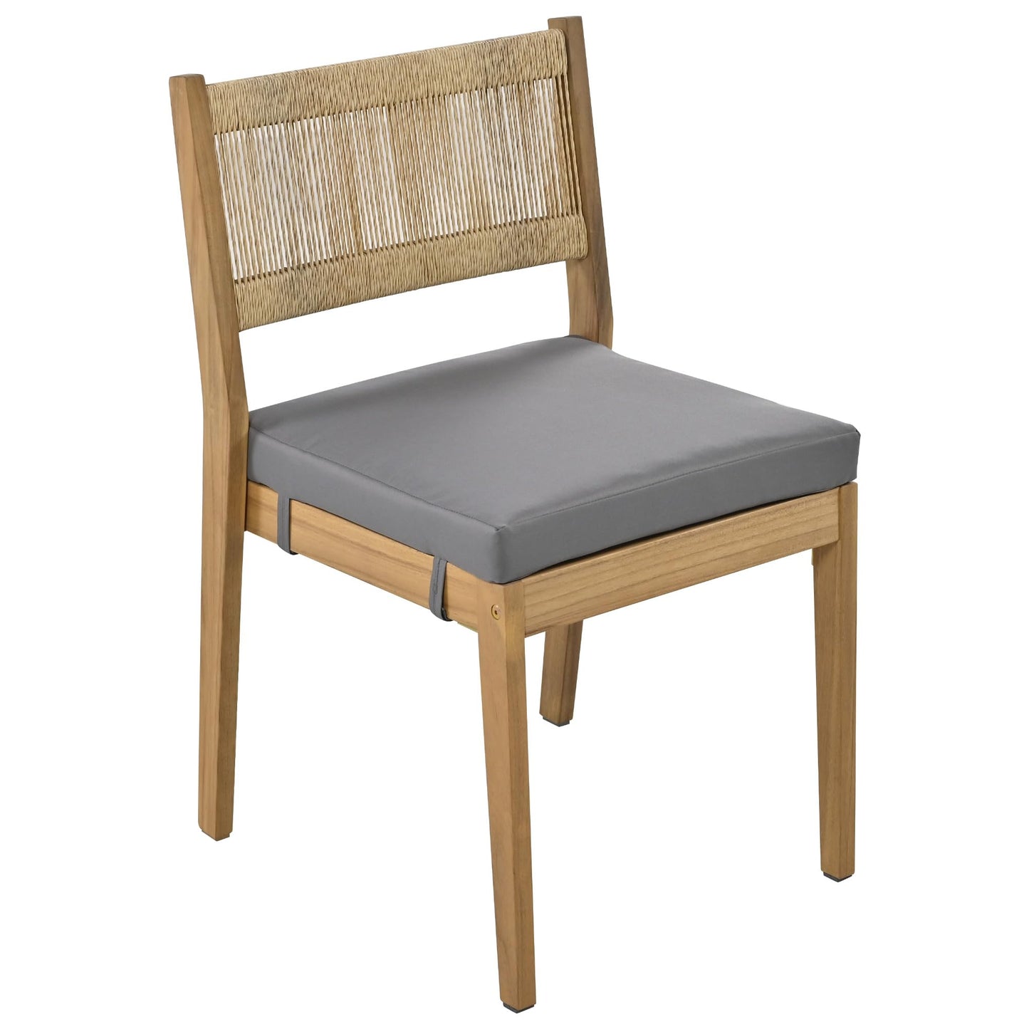 Merax Acacia Wood Outdoor Dining Set for 4,Waterproof Patio Furniture with 1 Table and 4 Chairs,and Thick Cushions for Balcony, Vourtyard, and Garden