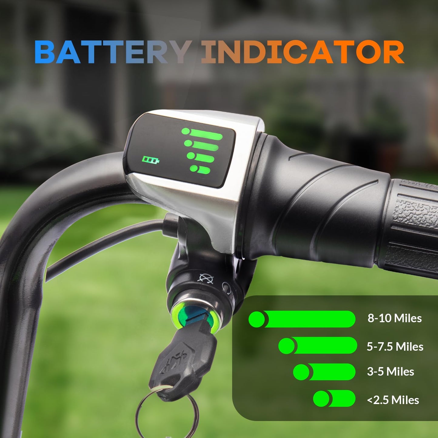 Electric Motorcycle for Kids, 24V 250W Dirt Bike, Two Speed Max Up to 14MPH & 60 Minutes Continuous, with Led Lights, Leather Seat, Rear Brake, Electric Motorbike for Kids/Teens, Green