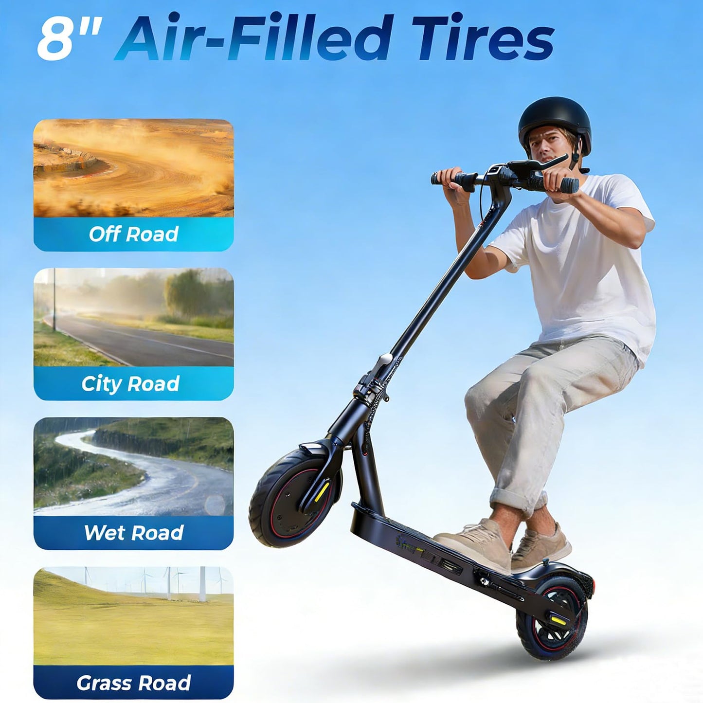 HopCycle Electric Scooters - Electric Scooter Adults, 1200W/1000W/500W Motor, 28/25/21/18 MPH Top Speed, 10''/8.5'' Tires, 28/25/23/21Miles, APP Control E Scooter for Teens Dark Black