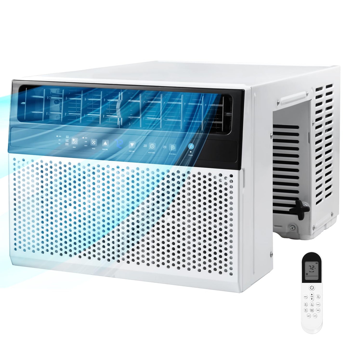 Electactic U-Shaped Window Air Conditioner,Window AC Unit Cools up to 450 Sq.Ft,Saddle Air Conditioner Window with Full Window View,Low Noise, Cool/Dry/Fan Modes,24H Timer,Ivory White,10,000BTU