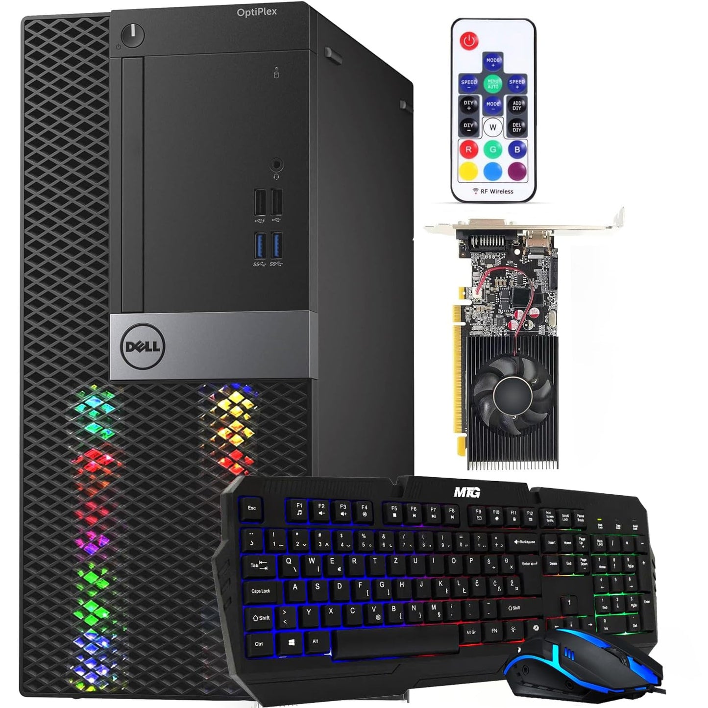 Dell RGB Gaming Tower Computer, Intel Core i7 6th Gen, GeForce GTX 1050 Ti 4G, 16GB RAM, 512GB SSD, Prebuilt Gaming Desktop PC with Built-in WiFi & RGB Set, Windows 11 Pro (Renewed)