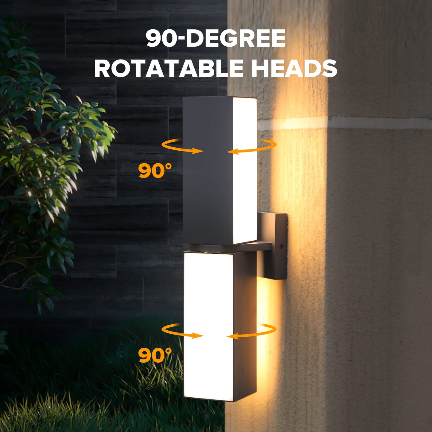 LUTEC Cuba Outdoor LED Wall Light, 3000K, 2000LM, Gray, Waterproof, Aluminum, Model 5193817118