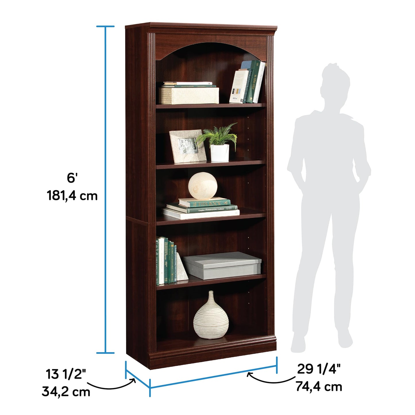 Sauder Miscellaneous Storage Bookcase, Select Cherry Finish