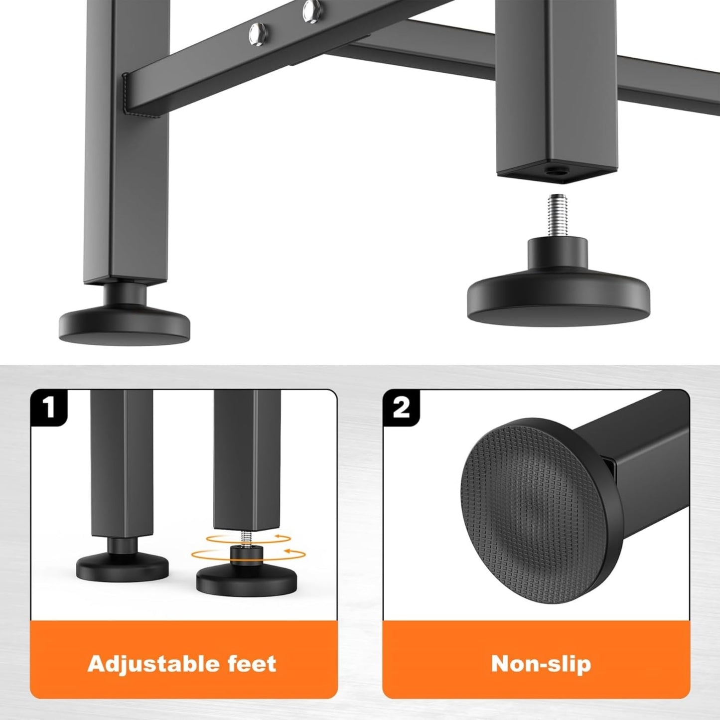 TORACK Adjustable Workbench with Rubberwood Top, 60" x 23.5" Heavy-Duty Garage Work Table, Height Adjustable 29"–41", Supports Up to 2000 lbs