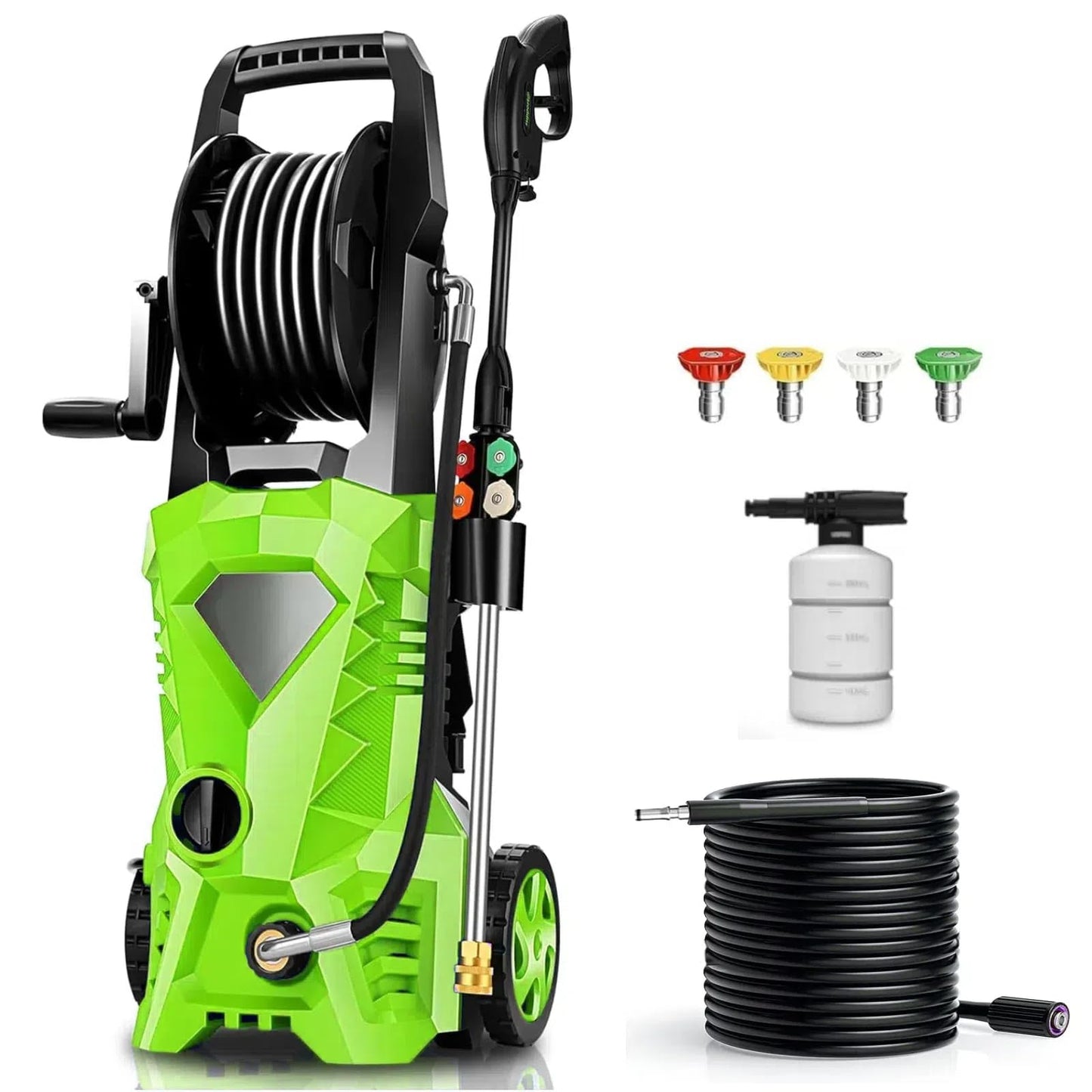 Imdot 5000PSI Electric Pressure Washer 2026 2.8GPM High Power Washer with 4 Pressure Nozzle and Soap Bottle for Home, Car Washing, Fence Cleaning, Patio (Green)