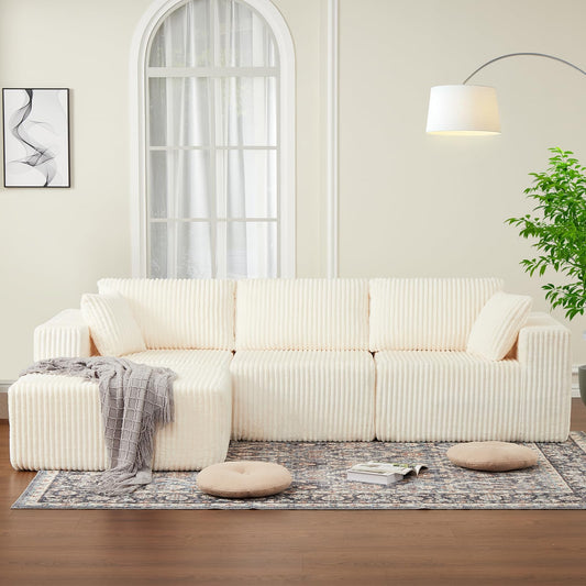 108" Modular Sectional Sofa Couches for Living Room Cloud Memory Boneless Couch No Assembly Required