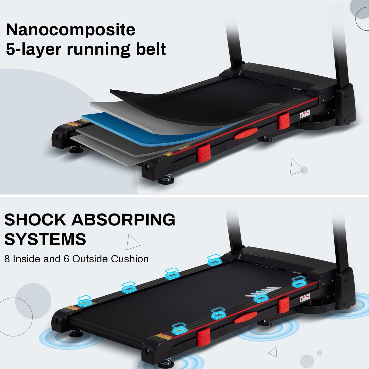 ATEEDGE Treadmills for Home, 15% Auto Incline, 0.5-10 MPH, 18" Belt, 3 HP, 350lb Capacity, Foldable, Bluetooth App