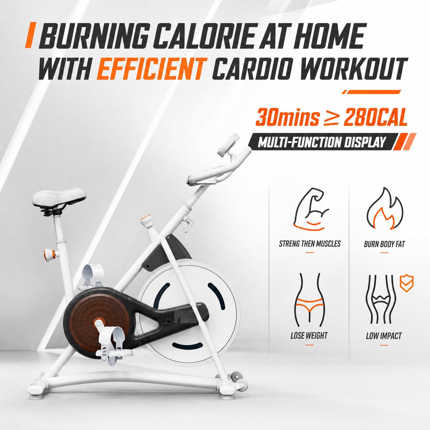 Exercise Bike, Stationary Bikes for Home, Compact Indoor Cycling Bike