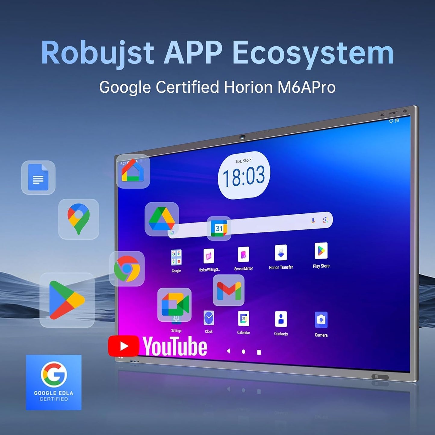 75" Smart Board,4k Interactive Flat Panel with 48MP Camera,Google EDLA Certified,Android 13, All in One Electronic Smart White Board for Classroom and Office (Board & Wall Mount Only)