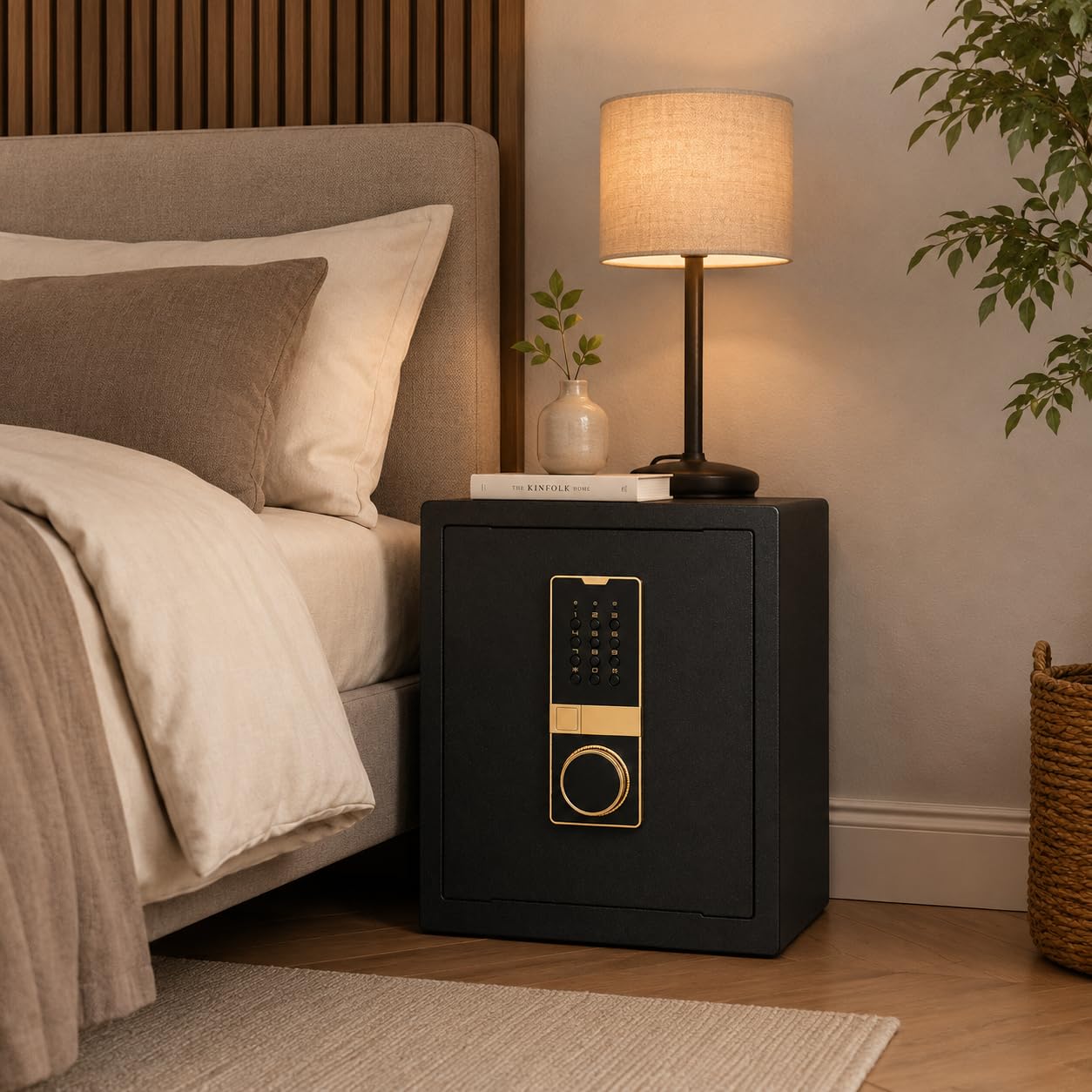 Safe Box, 17.7" Tall 1.4 Cubic Feet Home Office Safe with Built-in Safe Compartment, Security Cabinet Safe for Money Cash Valuables, Digital Electronic Keypad, Dual Alarm System, Removable Shelf