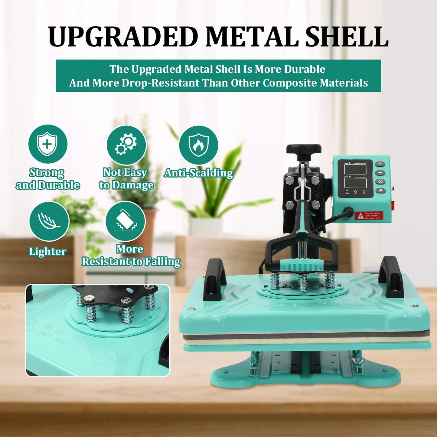 6-in-1 Heat Press Machine for T Shirts, 12x15in Sublimation Combo with Mug Press, Plate & Hat Attachments, 360° Swing Away Shirt Press, Digital Heat Transfer for DIY Projects
