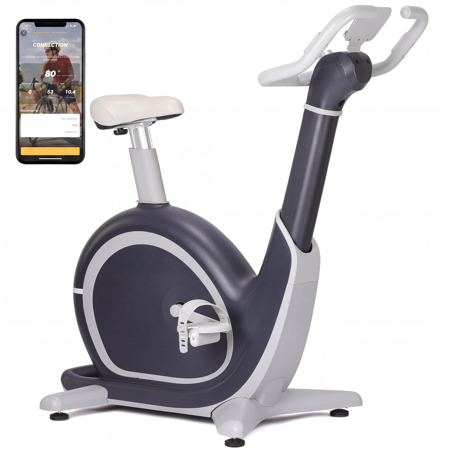 MERXENG Magnetic Exercise Bike for Home, Electric Lifting Smart Fitness Bike with 350 Lbs Capacity, APP Connectivity & Ultra-Quiet Drive, Indoor Cycling Bike for Cardio Workout, Black