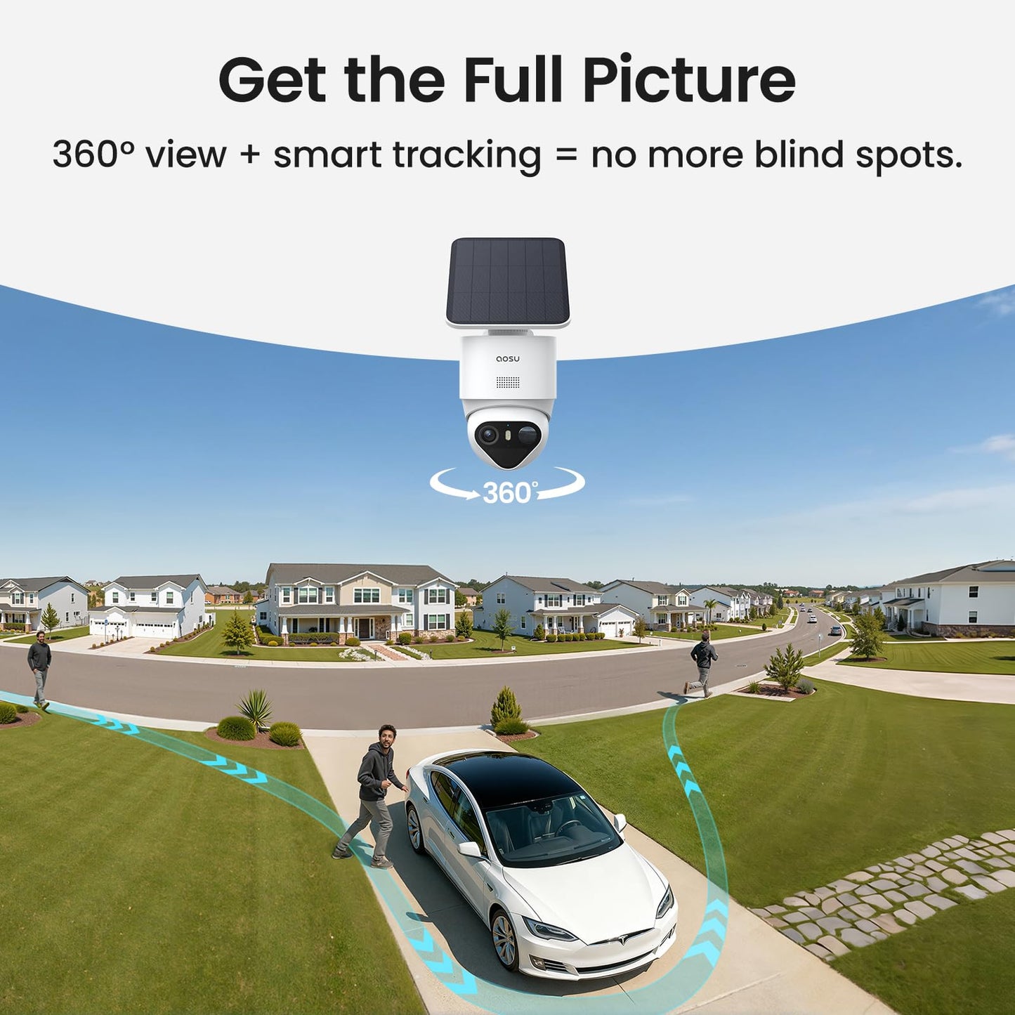 aosu T2 Ultra 4K Security Cameras Wireless Outdoor, 2 Cam Kit, Smart Home Security System with TrueColor Night Vision, AI Recognition & 360° Motion Tracking, Solar Power, Expandable 1TB Local Storage