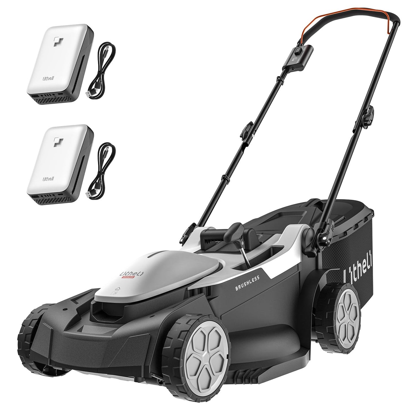 Litheli 18-inch 40V Brushless Lawn Mower for Garden Yards, Lightweight Cordless Lawn Mower Battery Powered with 6-Position Height Adjustment, 2x4.0Ah Battery Include