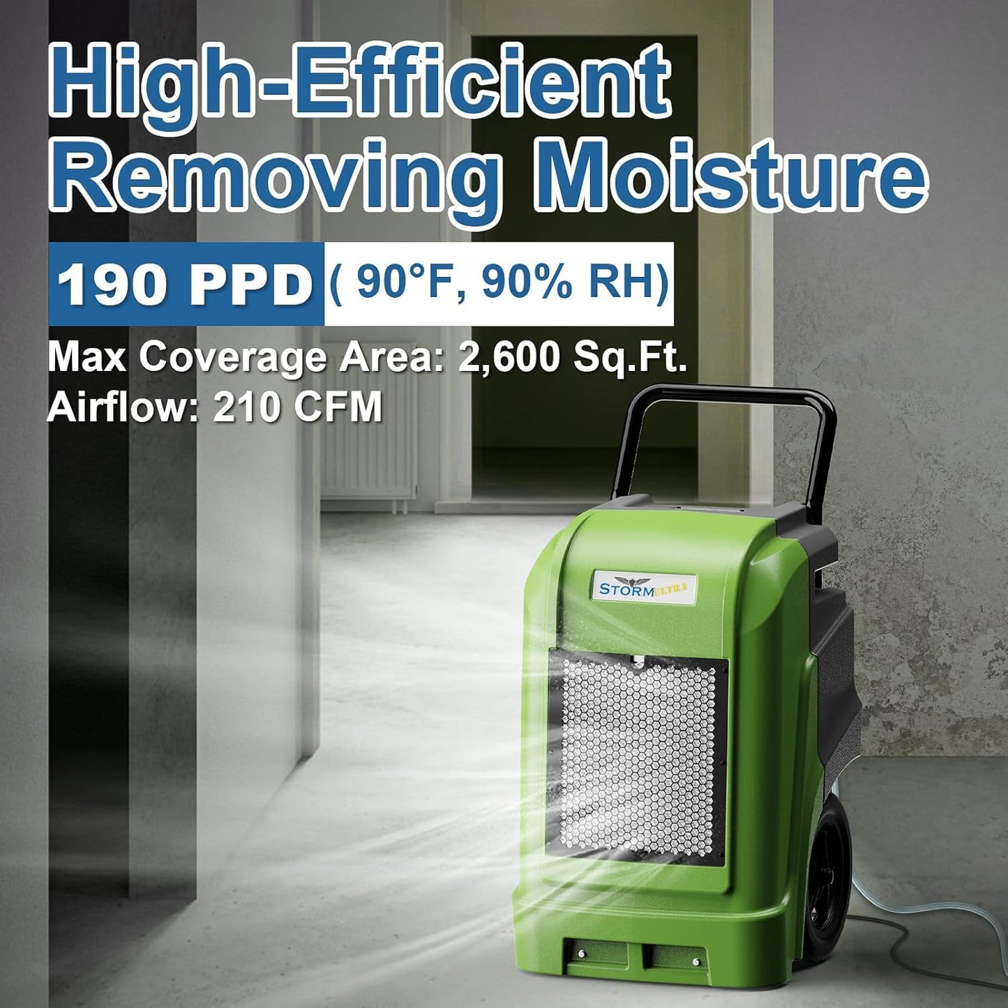ALORAIR 190 Pints LGR Commercial Dehumidifier (Green)
