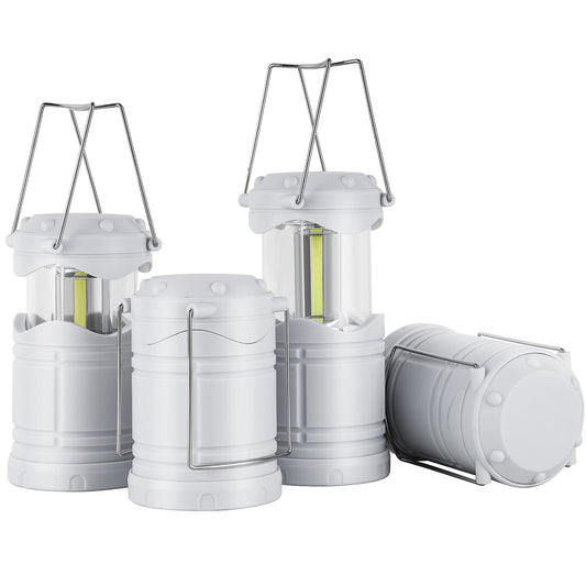 Lichamp LED Camping Lantern, 4 Pack, Portable, Battery Powered, Glow-in-the-Dark, Model CLS-B004LW