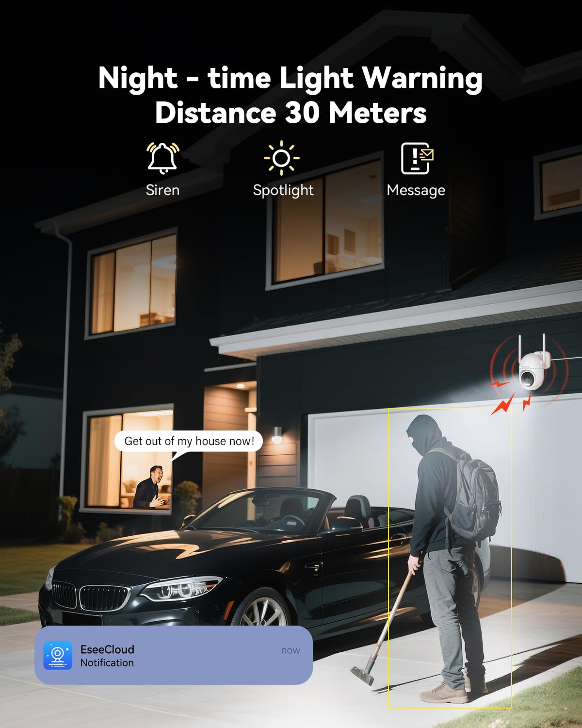 Jennov 5MP Wireless Security Camera System with Monitor, 4 Outlet-Powered WiFi Cameras, 10CH NVR with 500GB HDD, Night Vision, Motion Detection, IP66, No Subscription, Indoor Outdoor