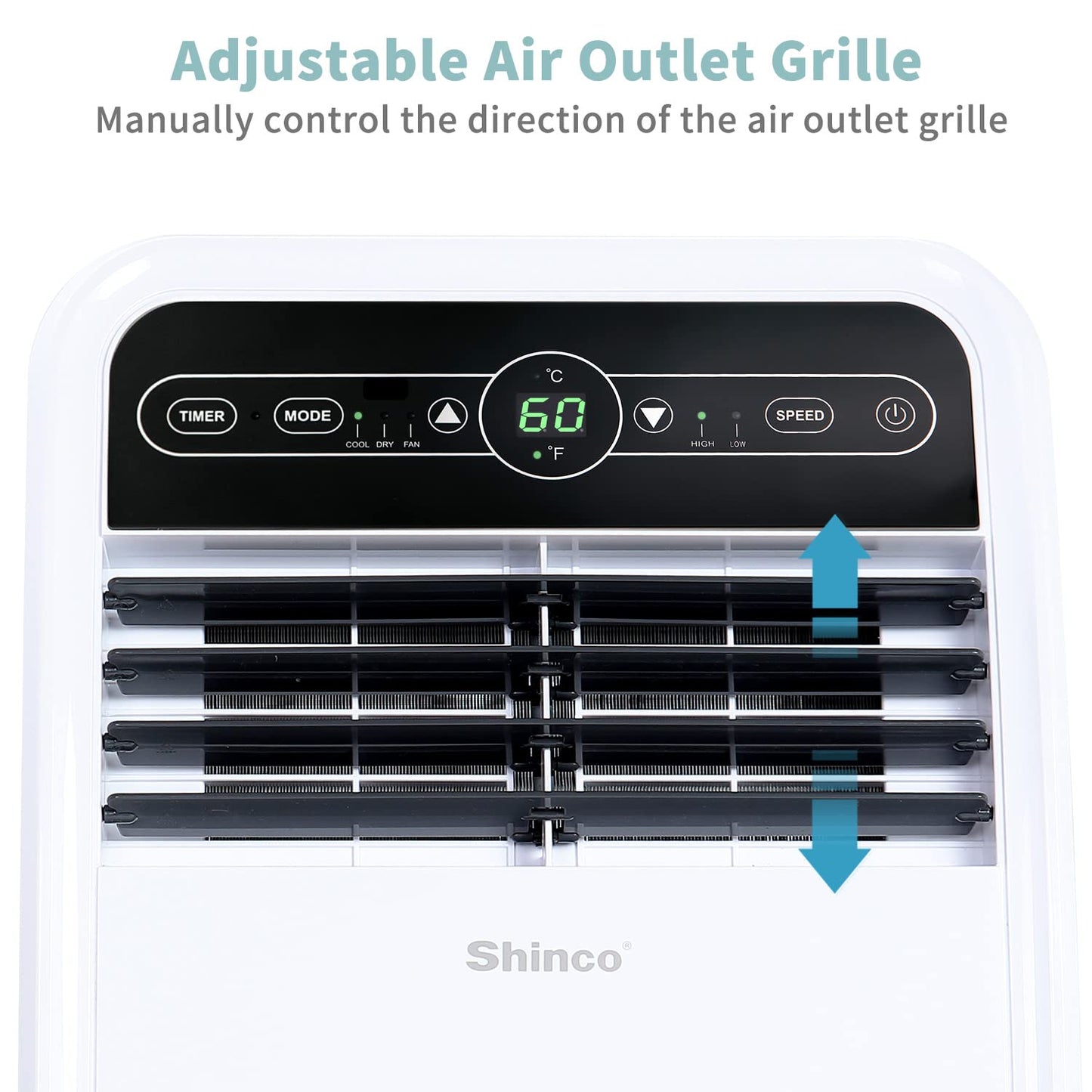Shinco 8,000 BTU Portable Air Conditioner, AC Unit with Built-in Cool, Dehumidifier & Fan Modes for Room up to 350 sq.ft, Conditioner Remote Control, 24 Hour Timer, Installation Kit