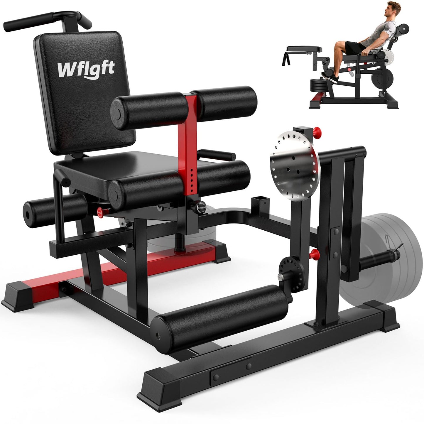 Leg Extension and Curl Machine,Adjustable Leg Curl Machine for Home Gym,4 in 1 Lower Body Workout Machine with 1000LB Capacity,Leg Workout Equipment Compatible with 1" and 2" Plates