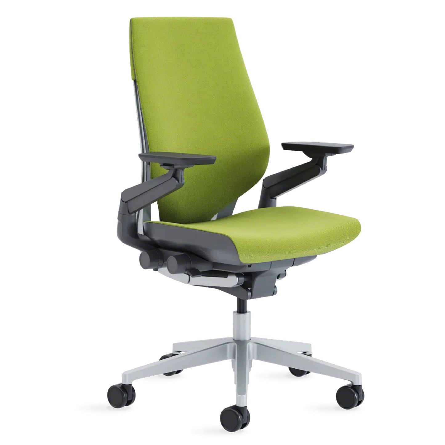 Steelcase Gesture Office Chair - Ergonomic Work Chair with Wheels for Carpet - Comfortable - Intuitive-to-Adjust for Desk - 360-Degree Arms - Wasabi Green Fabric