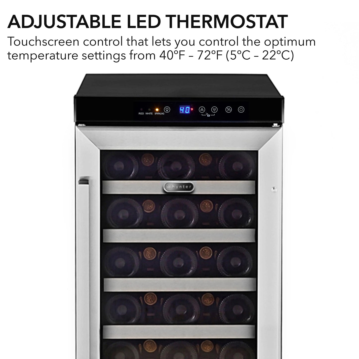 Whynter BWR-33SD 33 Bottle Built-In Wine Refrigerator, Multicolor