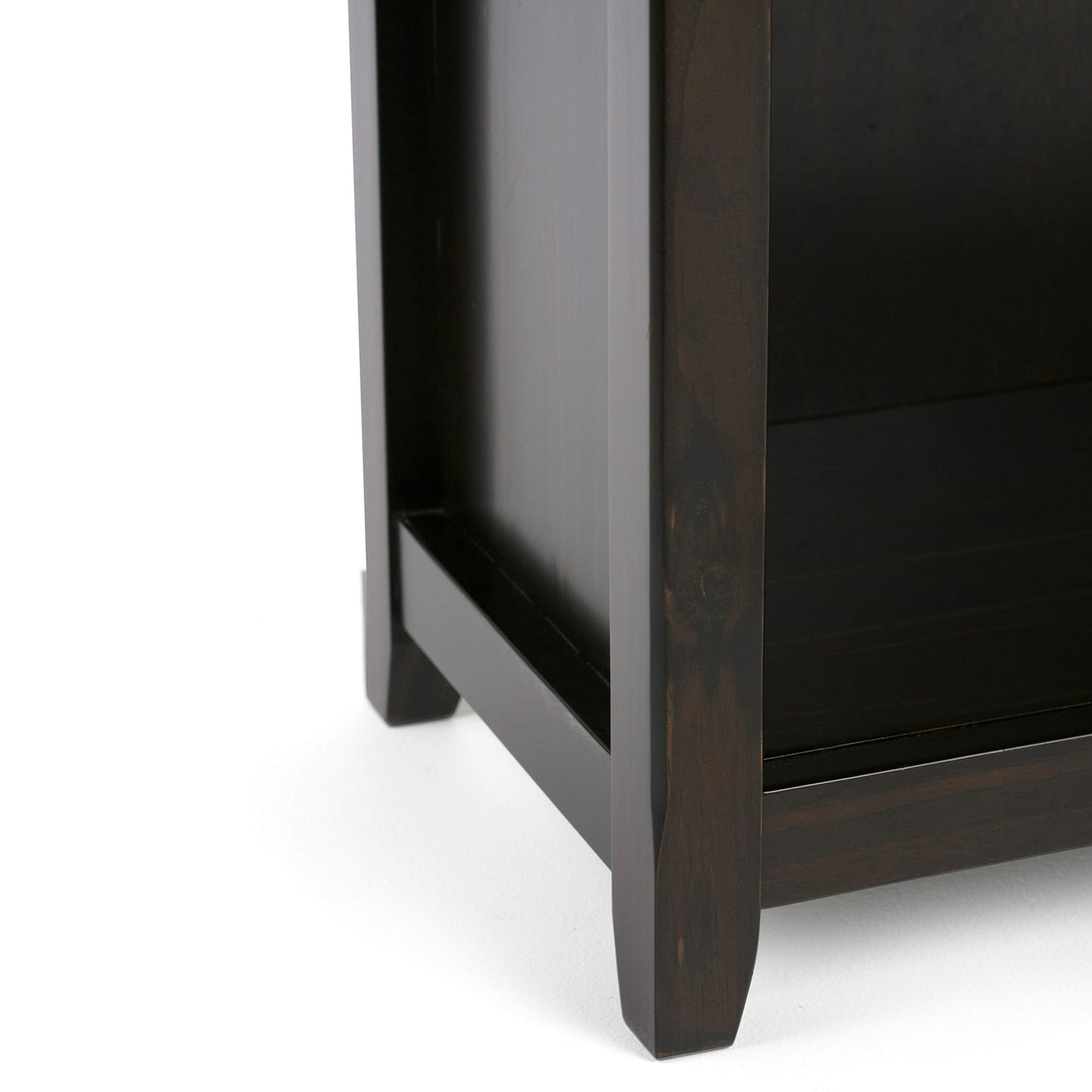 SIMPLIHOME Amherst Bookcase - 70 inch Tall 5-Shelf Solid Wood Bookshelf in Hickory Brown, Transitional Storage for Living Room, Study Room or Office with Adjustable Shelves and Tapered Legs