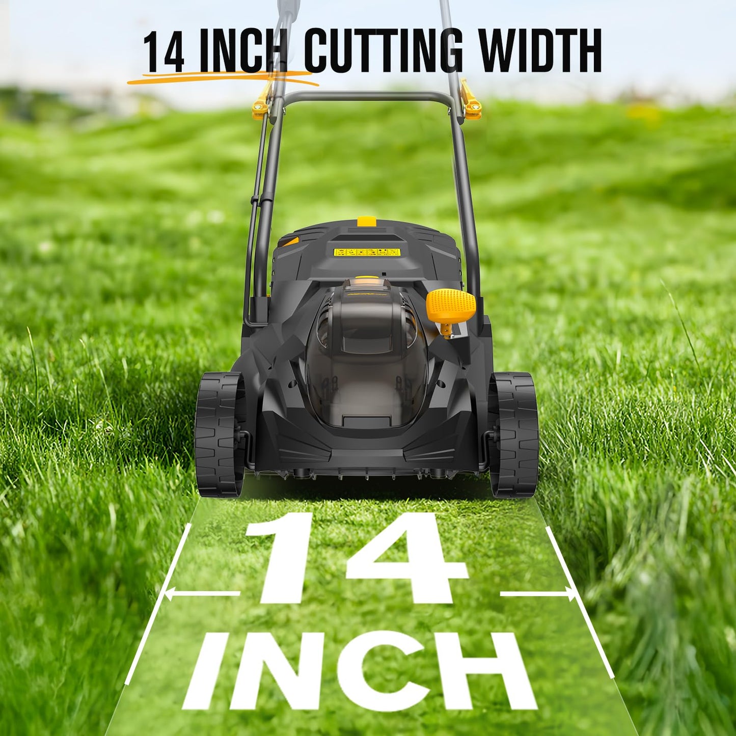 14" Cordless Lawn Mower Compatible with Dewalt 20V MAX Battery