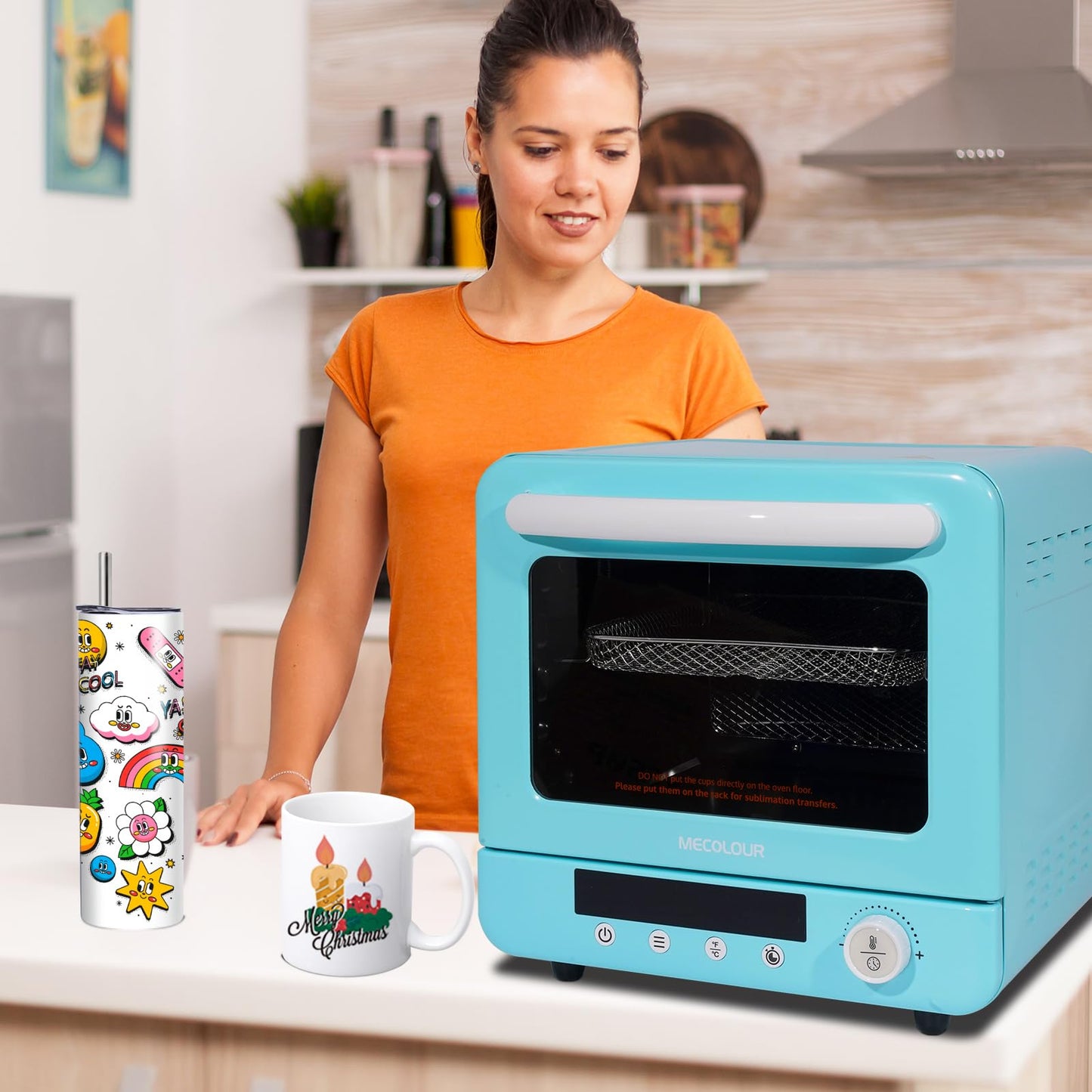 MECOLOUR Sublimation Oven Machine 20L 110V 1250W for 40 Oz Tumbler Heat Press, Convection Oven for Sublimation Blanks Mugs Cups Water Bottles