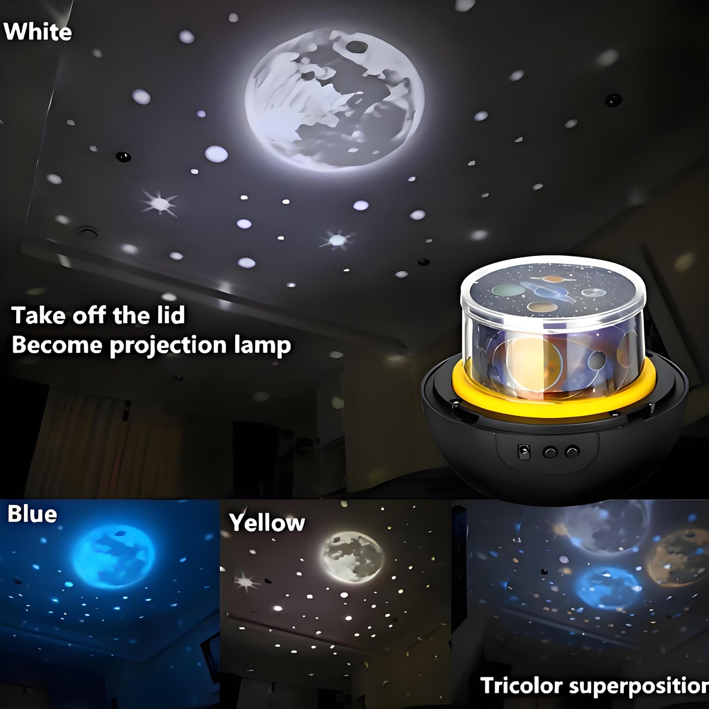 TOURACE Solar System Projector, Star Night Light for Kids, Blue, Model SSP001