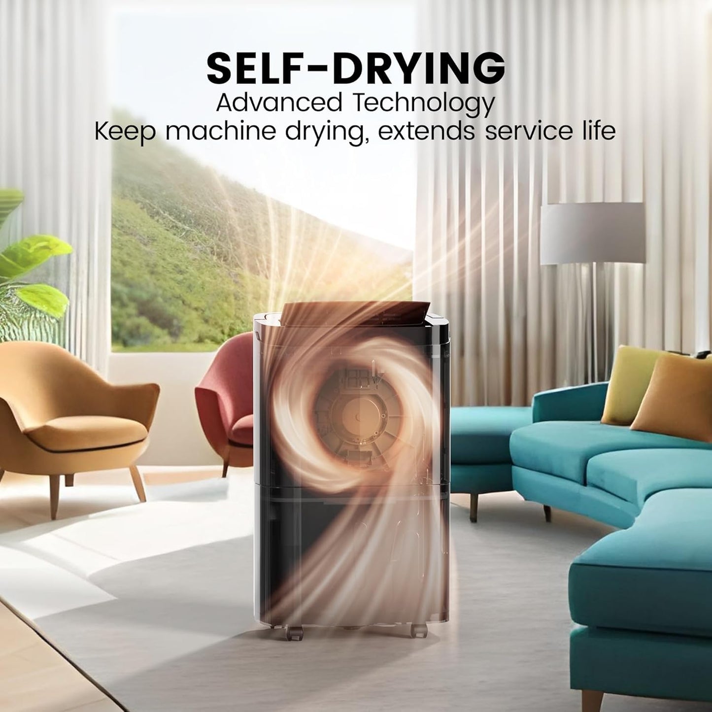 Kesnos 150 Pints 2025 Energy Star Dehumidifier with Pump for Space up to 7,500 Sq. Ft., 1.85 Gal Water Tank with Drain Hose, Idear for Commercial and Industrial Large Room, Basement, Home, Warehouse