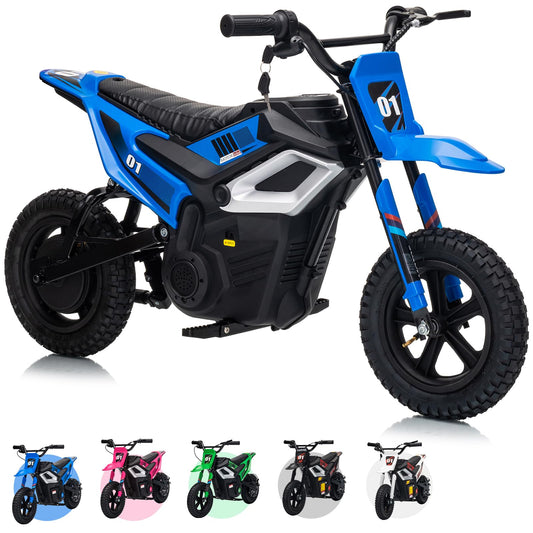 24V Electric Dirt Bike for Kids, 350w Electric Motorcycle for Kids - Up to 13.67Mile/h Long-Range, Ride on Motorcycle with Rear Wheel Suspension, 12 Miles Range, Twist Grip Throttle, Rubber Tire