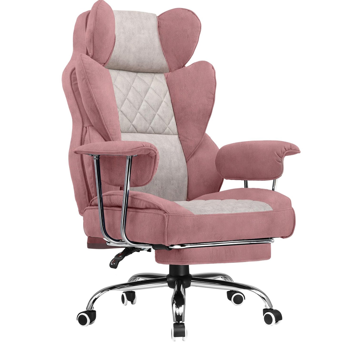 COMHOMA Big and Tall Gaming Chair with Pocket Spring Lumbar Support, Ergonomic Office Chair with Footrest, Executive Desk Chair with Outward Fixed Soft Armrests, Computer Chair with High Back, GYPK
