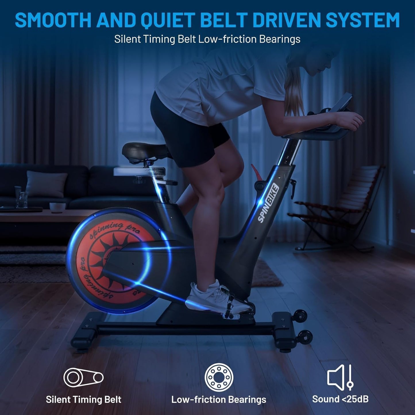Exercise Bike, Magnetic Stationary Bike with 32 Level Adjustable Magentic Resistance & Emergency Brake, 5 in 1 Self-Powered Bike, 350 Lbs Magnetic Exercise Bike, Adjustable Handlebar & Seat, Visualizing Motion Data