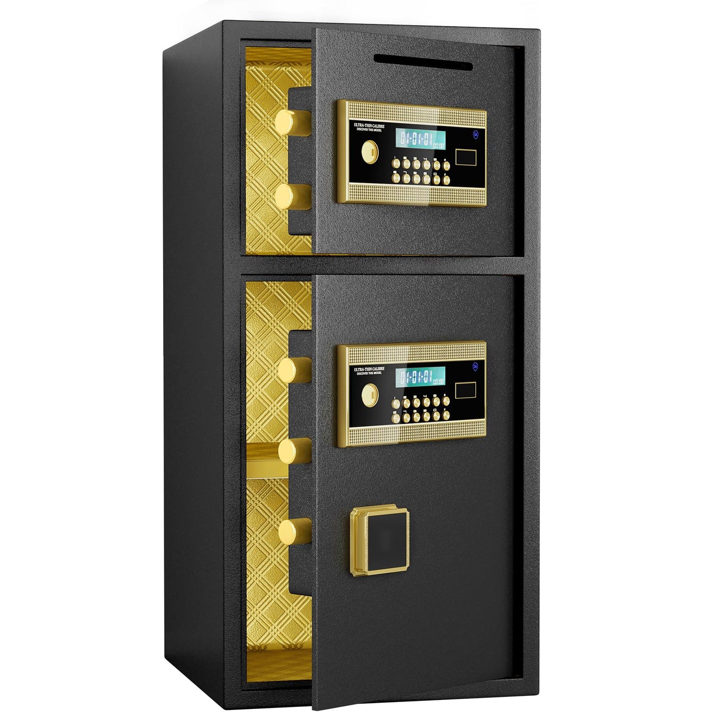 GOWE Large Double-Door Coin-Operated Safe,Digital Security Safe with Fireproof and Waterproof Bag,6.0 Cubic Feet Safe Box with Hidden Code Function for Home,Office and Hotel
