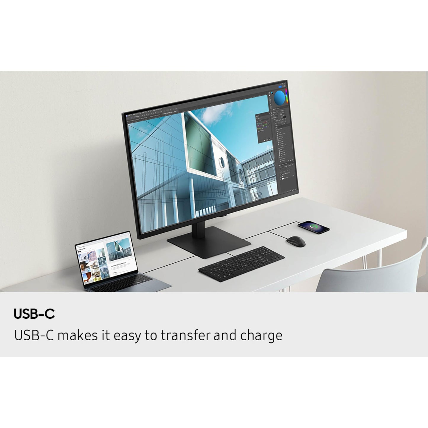 Samsung 37” ViewFinity S8 (S80UD) 4K UHD HDR10 High Resolution Monitor with USB-C and Ergonomic Design, Built-in KVM Switch, Intelligent Eye Care, LS37D800UANXZA, 2025