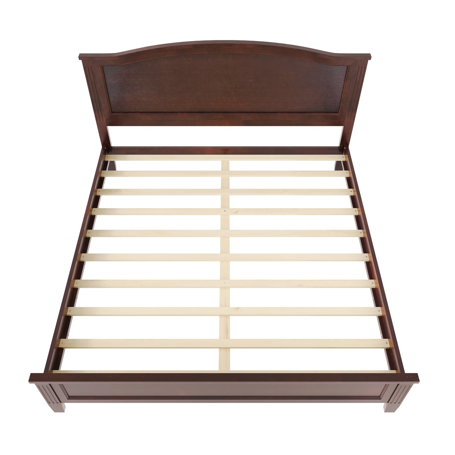 Merax Queen Size Classic Platform Bed with Headboard, Wood Bed Frame with Sturdy Slat and Support Legs, Underbed Storage Space, No Box Spring Needed, Espresso