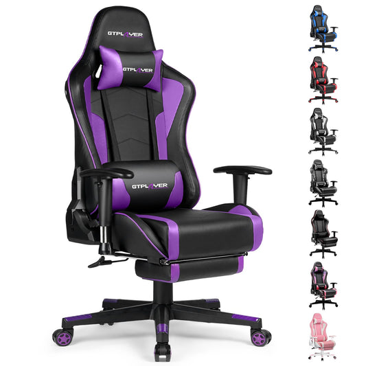 GTPLAYER Gaming Chair with Footrest Speakers Video Game Chair Bluetooth Music Heavy Duty Ergonomic Computer Office Desk Chair
