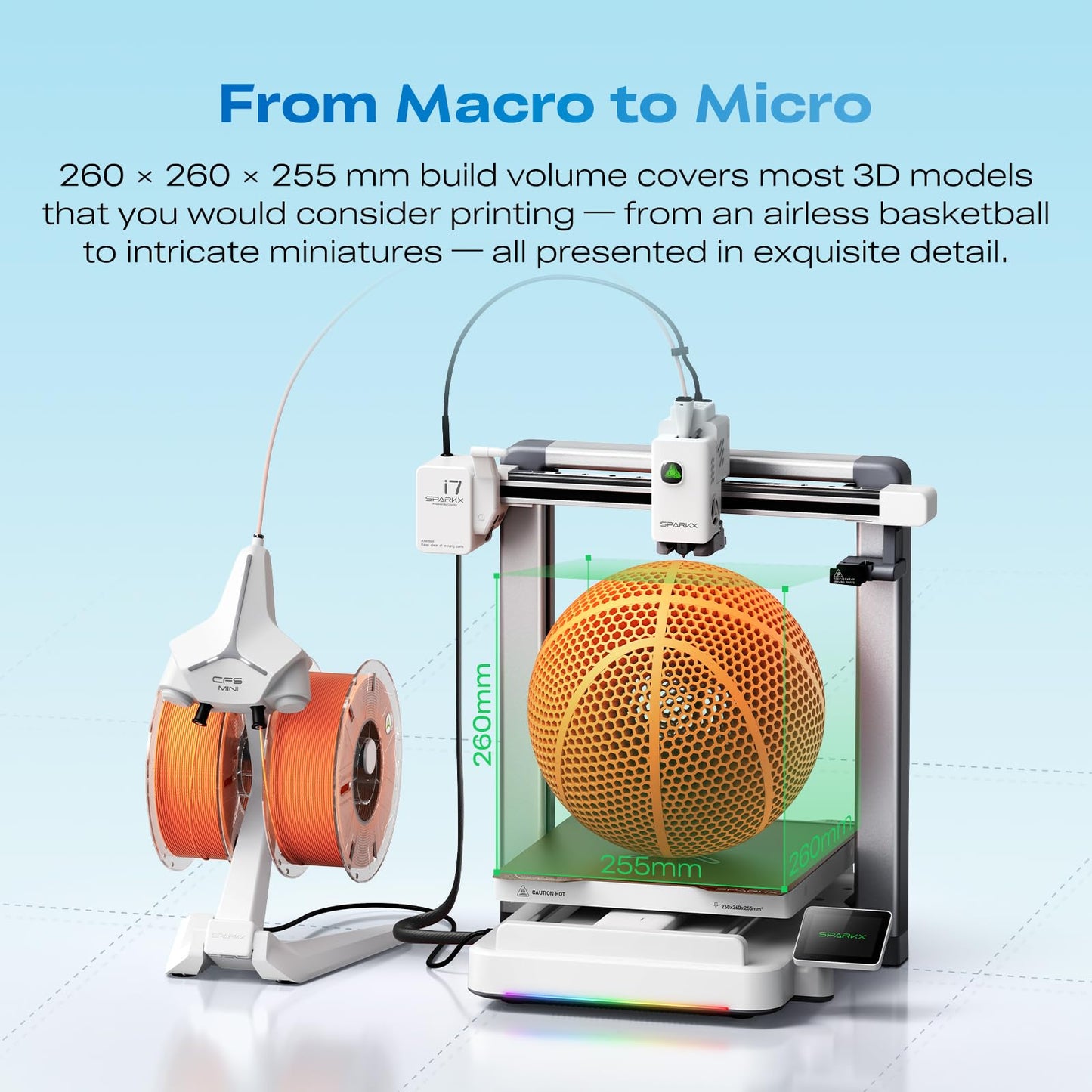 Creality SPARKX i7 3D Printer with Automatic Filament Reload, AI Camera Monitoring, Auto Leveling, Easy-to-Use High-Speed 3D Printer, Autofill Combo for Beginners & Home Use