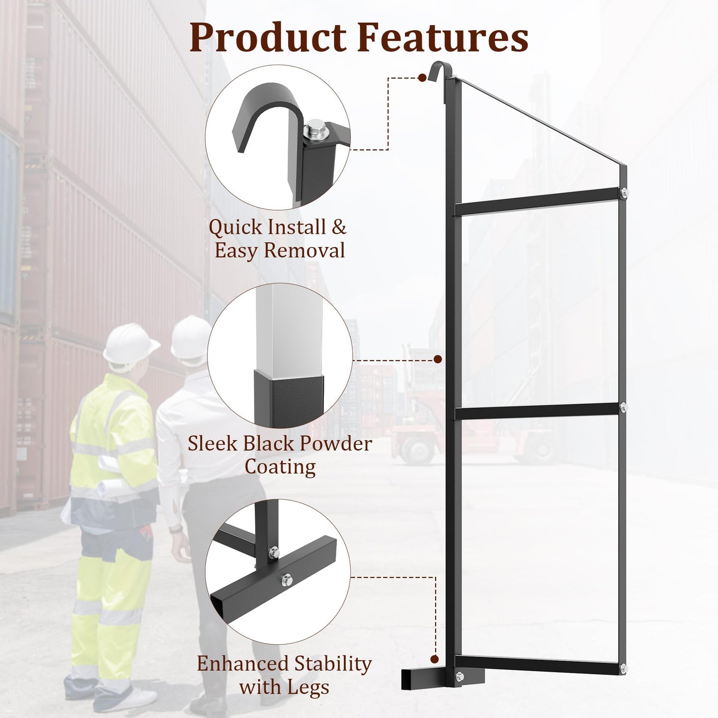 4 PCs Shipping Container Shelving Bracket, 22" D x 60" H, 3-Tier Powder Coated Steel Shelf Brackets, 1100 LBS Capacity, Quick Hang D Hook, for Cargo Storage, Warehouse, Garage, Heavy Duty