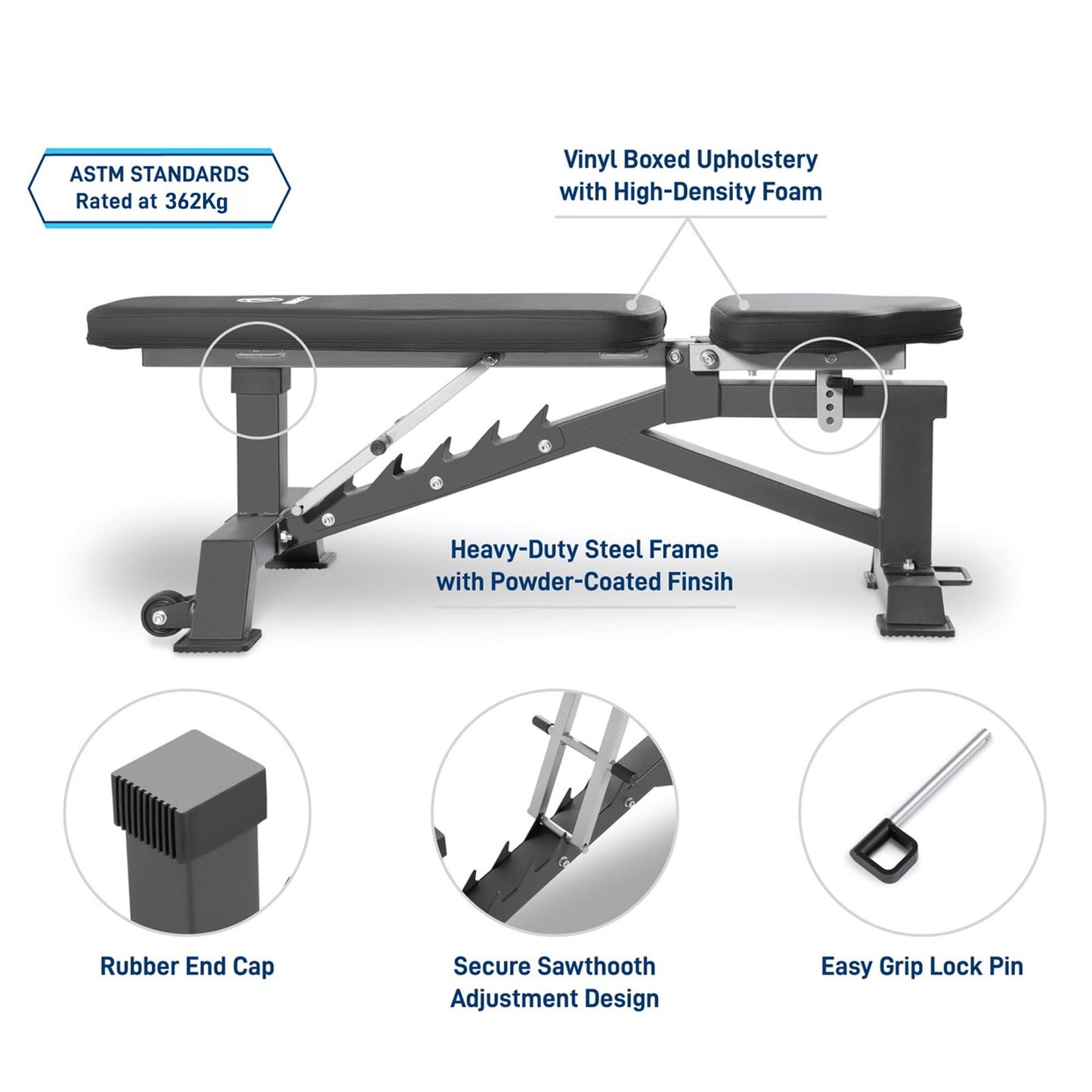 Marcy Deluxe Adjustable Utility Weight Bench for Home Gym Weightlifting and Strength Training SB-8062