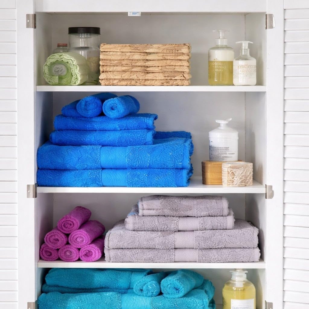 BrylaneHome Louvre Linen Cabinet - White