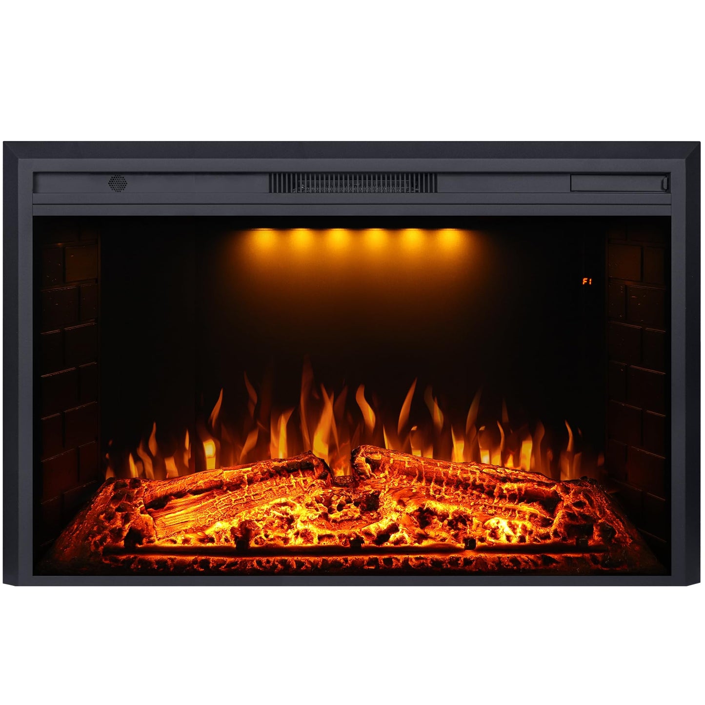 Valuxhome Electric Fireplace Heater Insert with Overheating Protection, Fire Crackling Sound, Remote Control, 750/1500W, Black, 43" L * 27" H