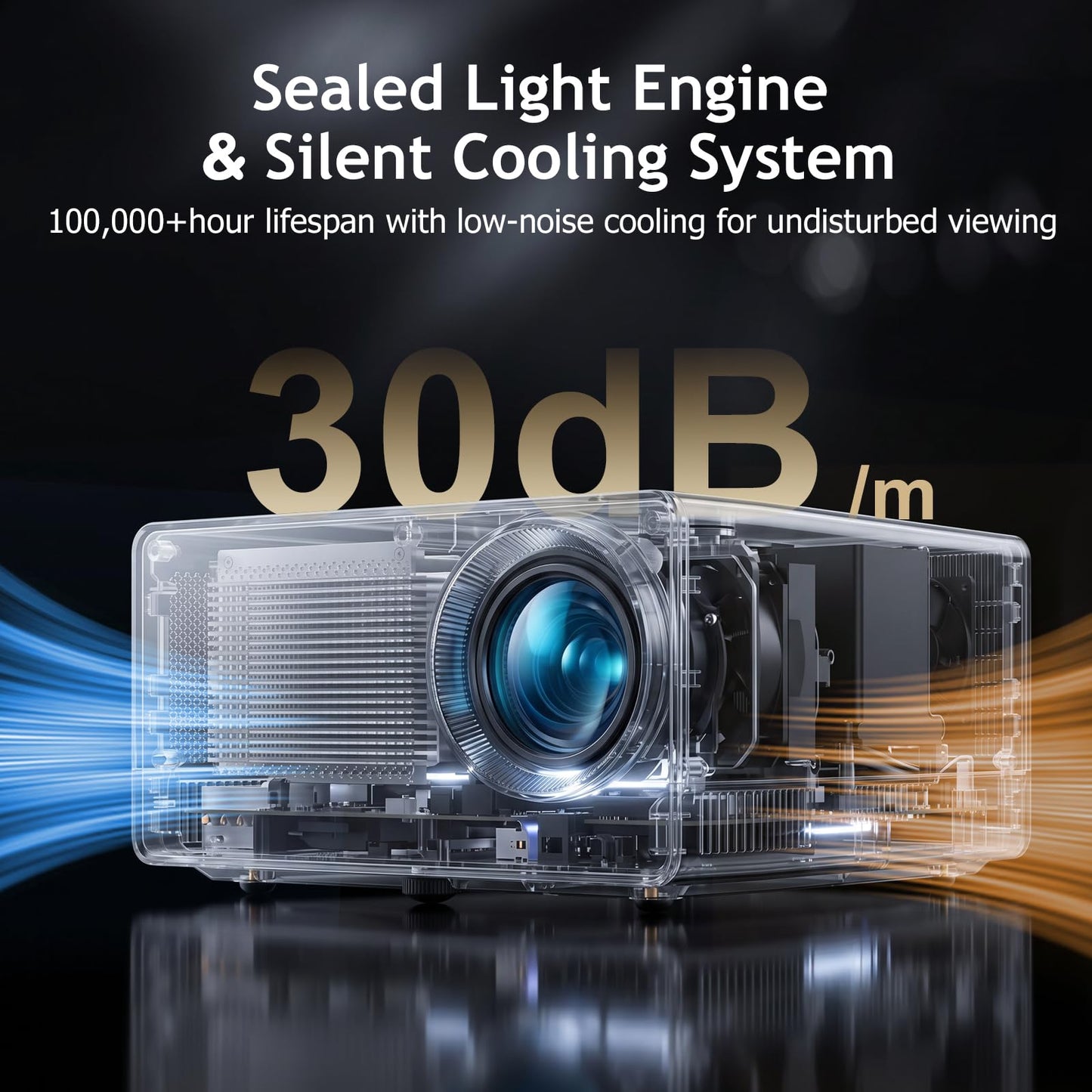 Ecosky Native 4K UHD Projector with Google TV, 3000 ANSI Lumens 4K Smart Projector with WiFi and Bluetooth, AI Auto Focus & Keystone, Dual Hi-Fi Speakers for Home Theater, Outdoor Movies, Gaming
