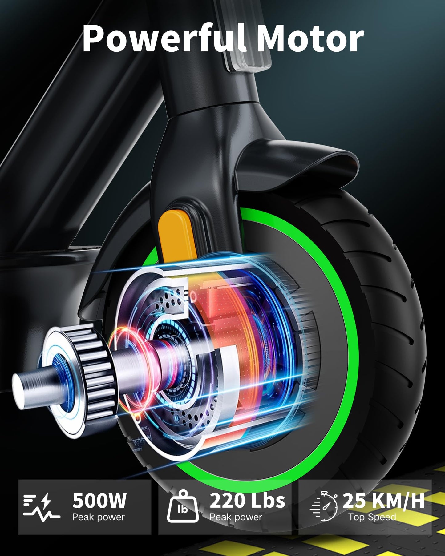 acer Electric Scooter for Adults, 500W Peak Motor, Max Speed 15.5MPH, 20 Mile Long Range, 8.5” Soild Tires, Double Brake System Folding E-Scooter Commuter (ES Series 3)
