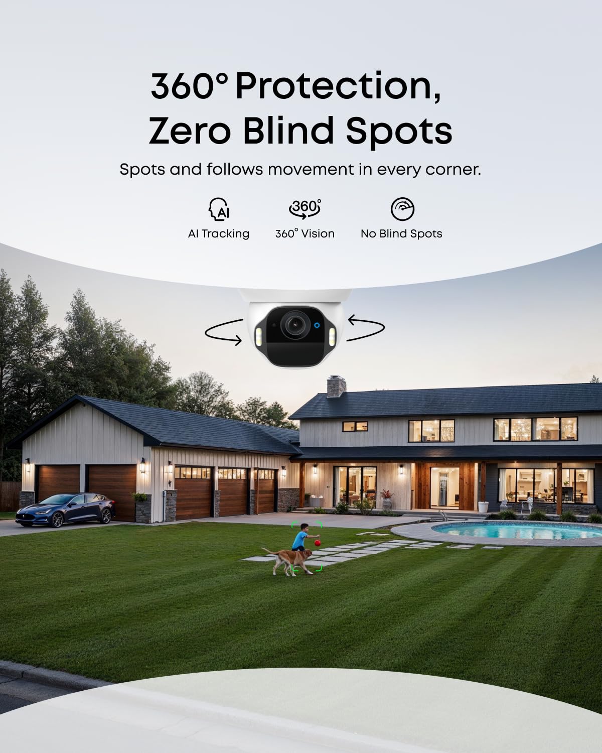 eufy Security SoloCam E42 2-Cam Kit, 4K Security Camera Wireless Outdoor, Solar Powered, AI Motion Tracking, Strobe Light, Pan & Tilt, Facial Recognition, Built-in Local Storage (Up to 16TB)